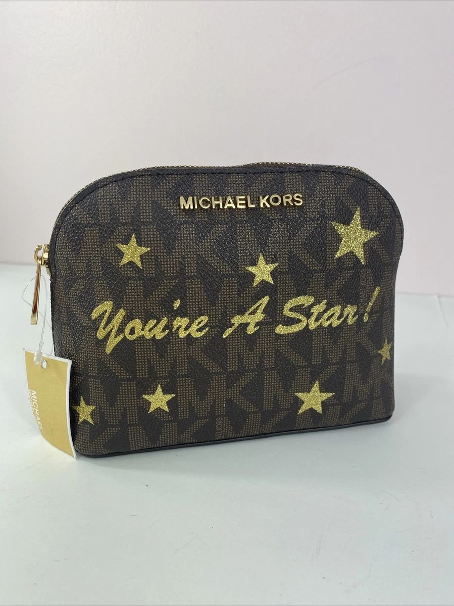 michael kors cosmetic bag brown