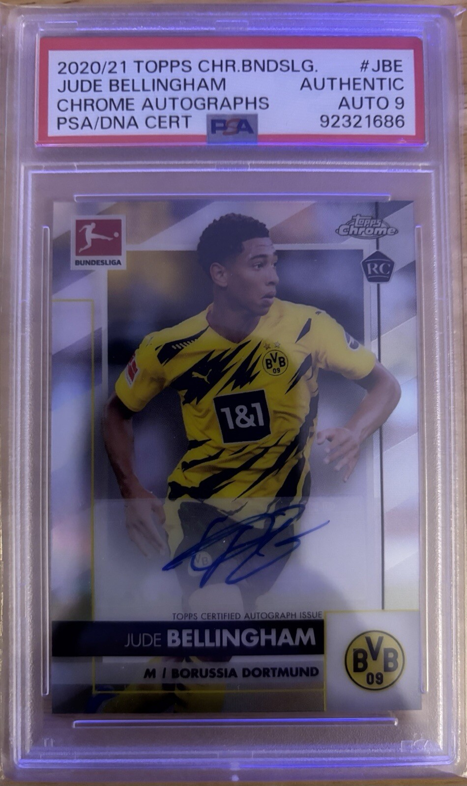 2020 topps chrome ベリンガム RC Auto PSA8