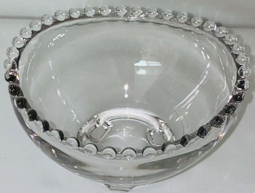 Imperial CANDLEWICK CRYSTAL*4 1/2" - 3 TOED NAPPY BOWL W/SMALL BEADS * #400/206 - Picture 3 of 3