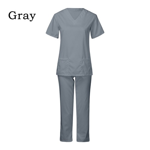 2Pcs Unisex Medical Doctor Nursing Scrub Set Top Long Pants Hospital Uniform UK - Picture 22 of 63