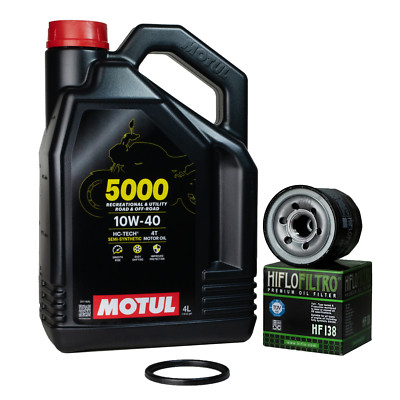 Ölwechsel Motul 5000 10W40 Motoröl + Ölfilter HF138 für Kawasaki Suzuki Aprilia
