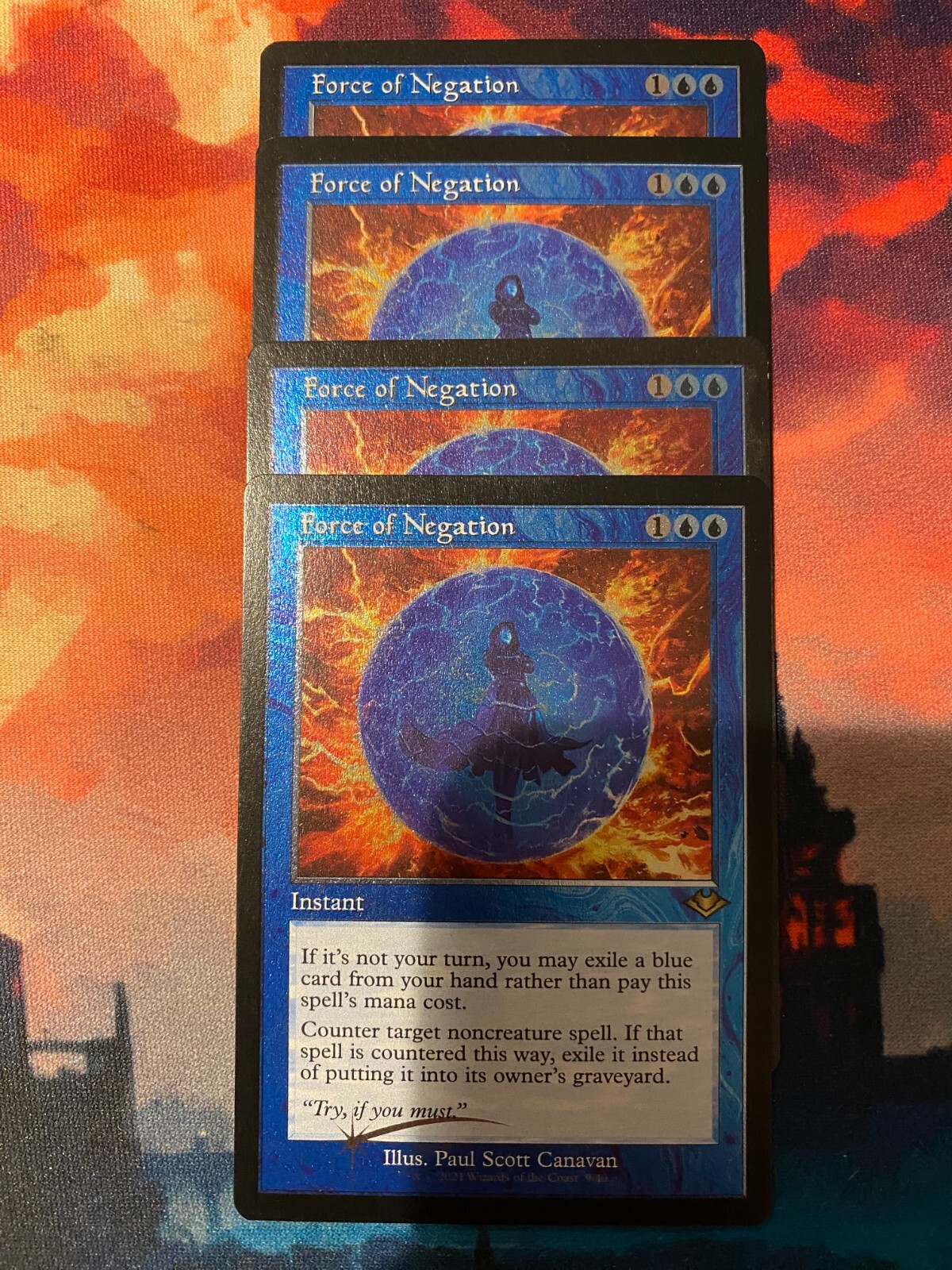 MTG Modern Horizons 2 Force of Negation Retro Frame Foil Etched x 4 eBay