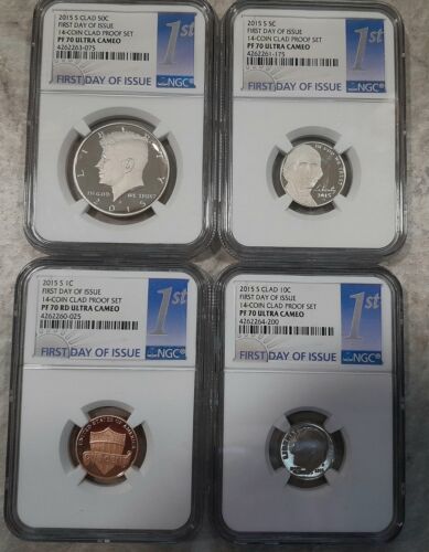 2015 NGC PF 70 ULTRA CAMEO, 14 COIN SET, FIRST DAY OF ISSUE - Picture 4 of 6