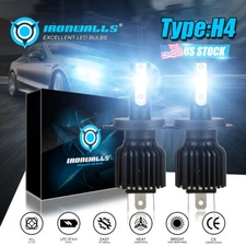 2x H4 9003 330000LM 2200W LED Headlight Kit Hi-Lo Beam Bulb 6000K White Power