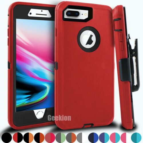 For iPhone 6 6s 7 8 Plus Shockproof Hard Cover Case Belt Clip + Screen Protector - Afbeelding 1 van 26