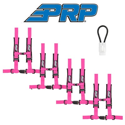 PRP (4) Pink 4-Point 2'' Harness/Seat Belt Bypass For 2015+ Yamaha YXZ1000