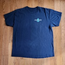 Camiseta Southern Attitude Para Hombres XL Azul Marino Manga Corta SALADA Ancla Calavera Usada