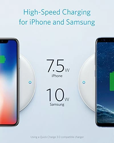 Anker PowerWave 7.5 Pad 7.5W Fast Wireless Charger for iPhone X,8 10W for Samsun - Image 2 of 4