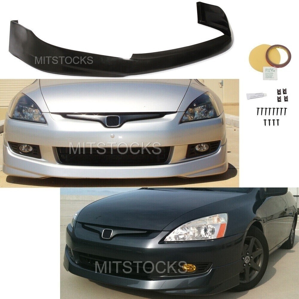 HFP Style Front Bumper Lip Spoiler + Splitter For 2003-2005 Honda Accord Coupe
