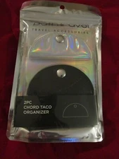 Path Travel 2-piece Chord Taco Organizer Cord Organizer Set Black & Holograpic