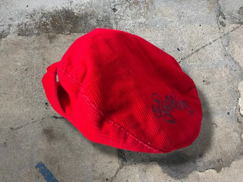 VINTAGE 80s PARK CITY UTAH Red Corduroy Ski Resort Bump Bonnet Ear Flaps Cap Hat - Picture 16 of 16