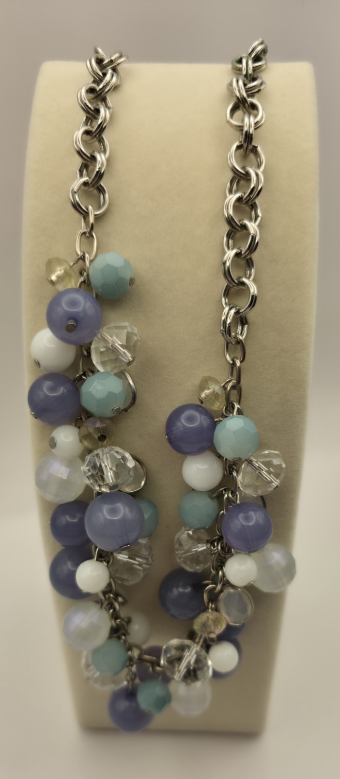 Multi-strand statement necklace  periwinkle, lave… - image 6