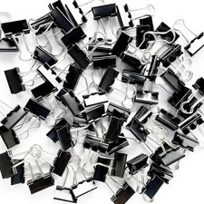 96 Pack 19mm Mini Binder Clips 3/4-Inch Small Black Paper Clamps for Office