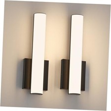 Led Wall Sconces,18W 3000K Indoor Hardwired Dimmable Wall Light 2-Pack Black