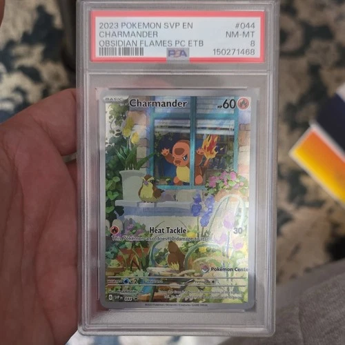 Pokémon Charmander Obsidian Flames PC ETB Promo Holo PSA 8 SVP 034