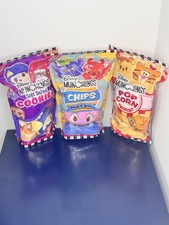 Disney Munchlings Scented Plush Lot 3 Chips Popcorn Cookies Collectibles NEW