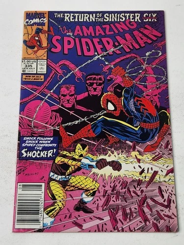 Amazing Spider-Man 335 MARK JEWELERS Variant Sinister Six Marvel Copper 1990