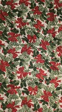 Vtg Christmas Fabric David Textiles English Collections Holly Tartan Bow 44 x 70