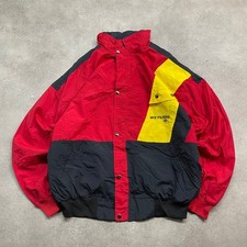 Wix Filters Windbreaker Mens XL 90s Vintage Festival Snap Racing Jacket, Red
