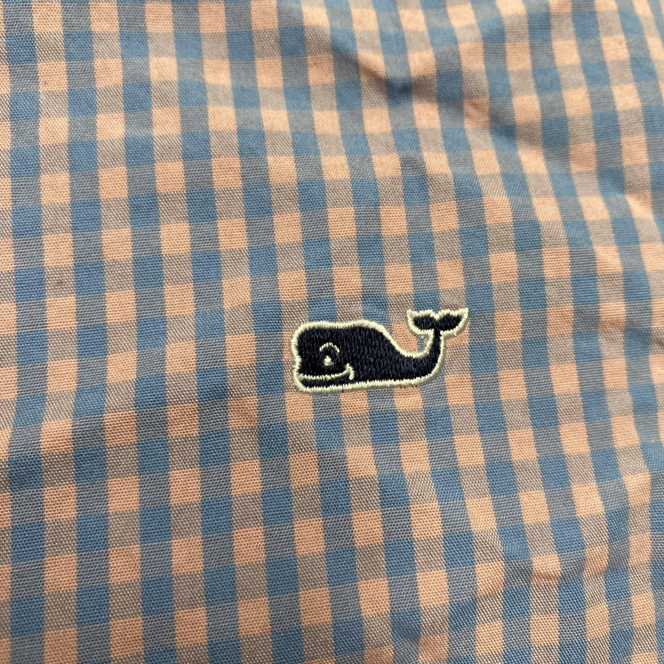 Vineyard Vines Shirt Mens Medium Blue Slim Fit Gingham Button Down 1W010505 - Image 3 of 4