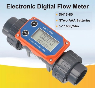 Digital Flow Sensor Electronic Meter DN15-DN80 High PVC 4-20mA Pulse Pipeline