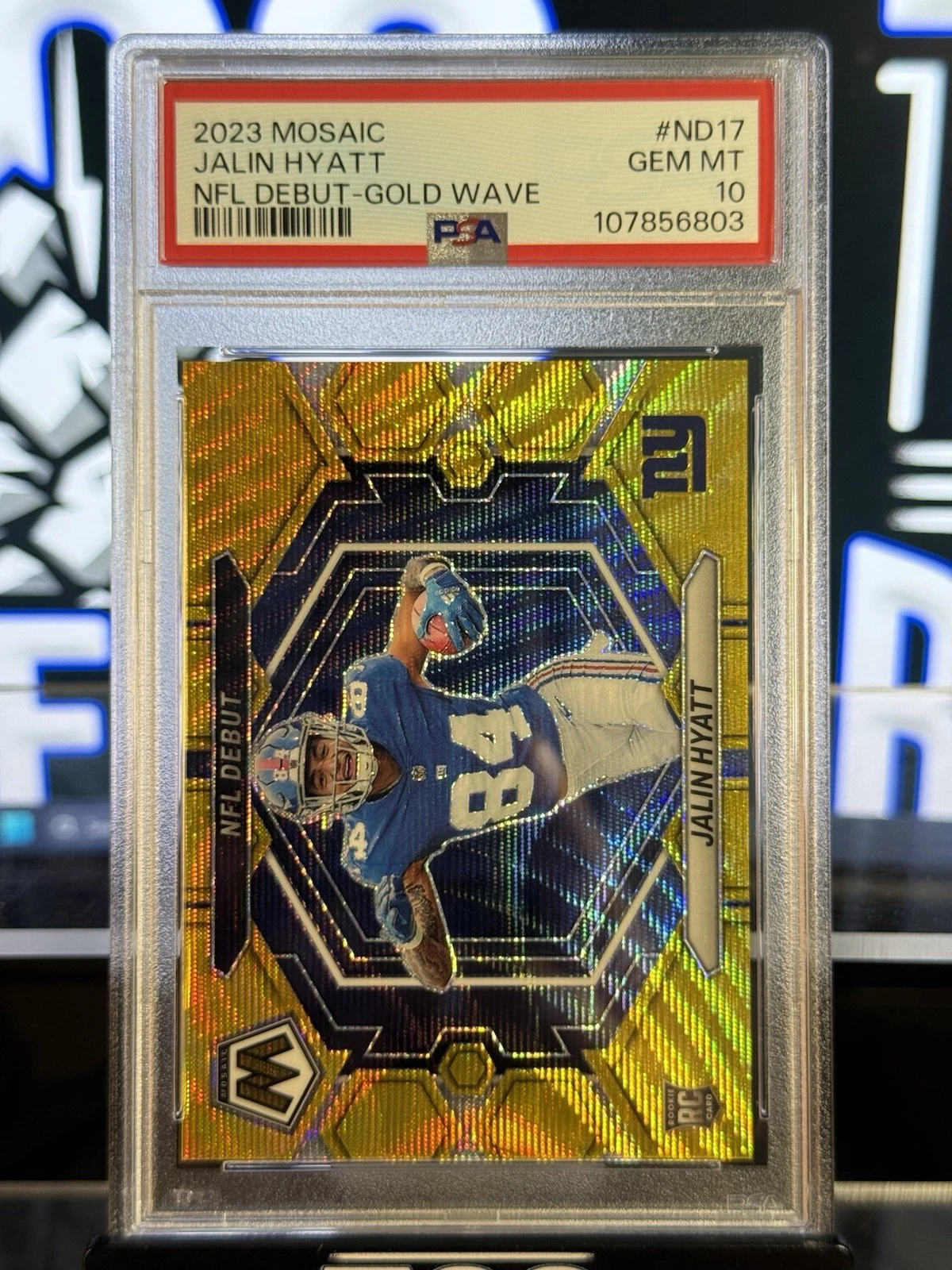 Jalin Hyatt Panini Mosaic NFL Debut #ND17 Gold Wave