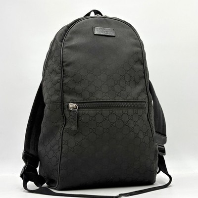 GUCCI GG Sima Nylon Backpack Men's Black 449181 Excellent Condition Authentic