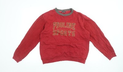 Proline Herren Rot Pullover Sweatshirt L Sport Grafik Vintage