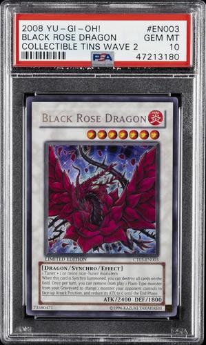 2008 YU-GI-OH! COLLECTIBLE TINS WAVE 2 #EN003 BLACK ROSE DRAGON PSA 10