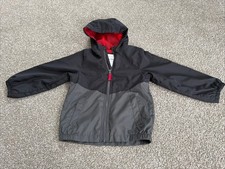 Carter  s Kids Jacket / Windbreaker Solid Black And Grey w/ Hood  Pockets Size 6
