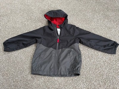 Carter s Kids Jacket / Windbreaker Solid Black And Grey w/ Hood & Pockets Size 6