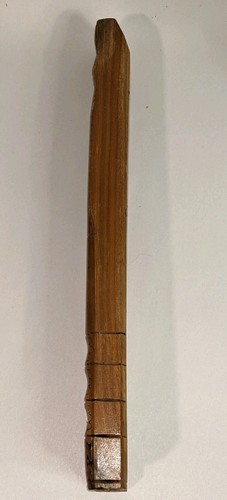Vtg Hand Carved Flute Wood Double Barrel Yugoslavian? 12" Long 7 Holes - Picture 2 of 8