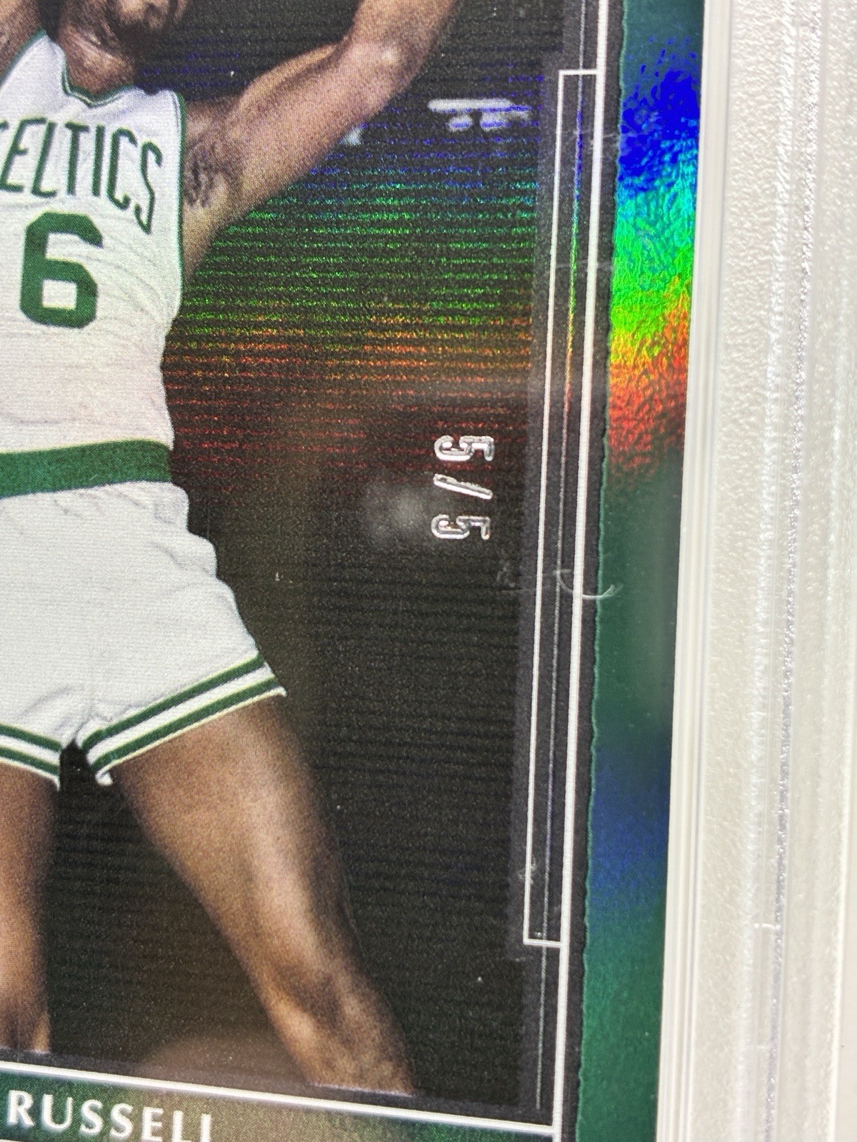 2021 Panini One And One Bill Russell #173 Green /5 POP 1 view 3