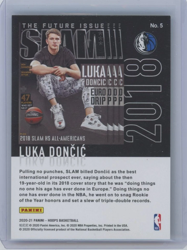 2020-21 Panini Hoops Star Slam Luka Doncic Rookie Dallas Mavericks #5 - Image 2 of 2