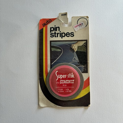 #ad #ad Vintage Simoniz Super Stik Auto Pin Stripes Tape PS 18 Brown 3.1mm x 12.8m 1980s GBP 11.99