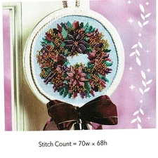WREATHY WELCOME  CROSS STITCH  PATTERN ONLY  ( AO888