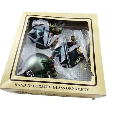 Christmas by Simon Holiday Collection Hand Decorated Glass Ornaments