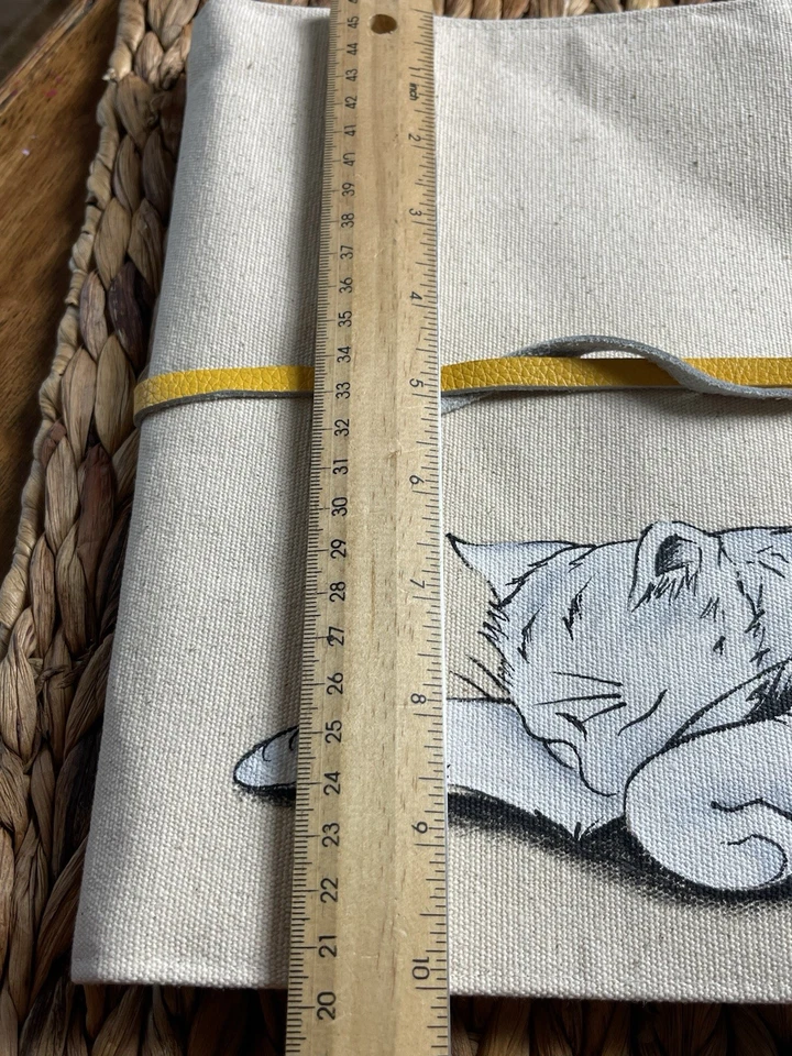 Coldwater Creek Sleeping Cat iPad Sleeve With Leather Wrap Around-New - Image 4 of 4