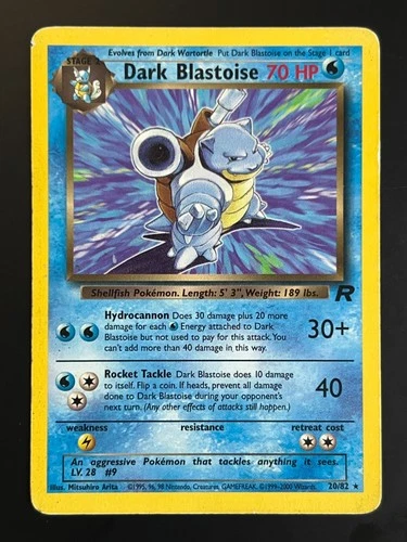 Dark Blastoise 20/82 - Team Rocket - Regular Rare- Pokémon TCG - MP