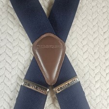 Carhartt Mens Heavy Duty Work Suspenders Navy Blue X-Back Metal Clip-On 2286