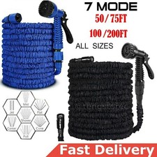 Heavy Duty Expandable Garden Hose Pipe Flexible With Water Spray Gun 50FT-150FT