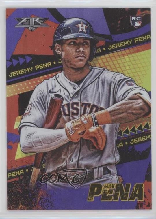 2022 Topps Fire Purple 92/99 Jeremy Pena #71 Rookie RC 02u3