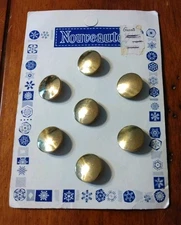 Vintage Nouveaute Set of 7 Gold Tone Round Shank Buttons