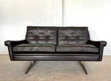 VINTAGE DANISH RETRO  SVEND SKIPPER  2 PERSON SOFA IN BROWN LEATHER 1960s
