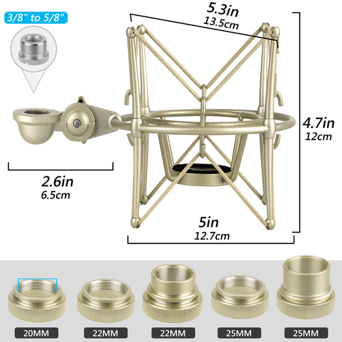 Geekria Shock Mount Mic Holder for Neumann TLM 103, TLM 102, U 87 Ai, TLM 67 - Picture 2 of 6