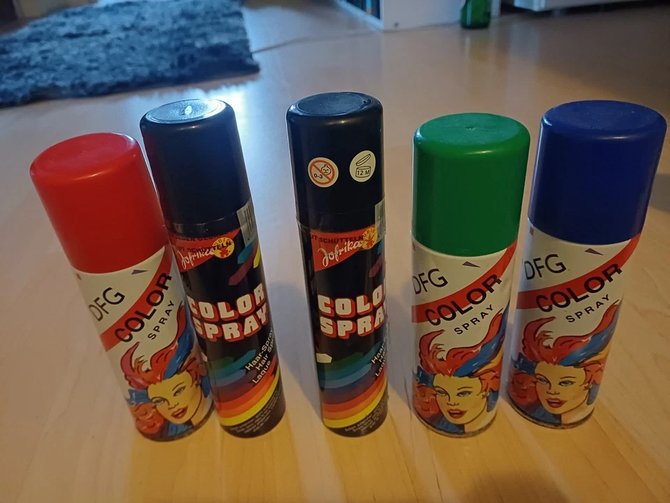 NEU 2x Color Haarspray Halloween Haare färben Spray Party Kinder