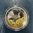 1 troy oz .999 Fine Silver Hawaii 1959 State Bird Flower And Flag Colored Coin