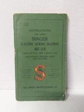Singer Electric Sewing Machine 66-18 Instruction Manual Directions Vintage 1947 