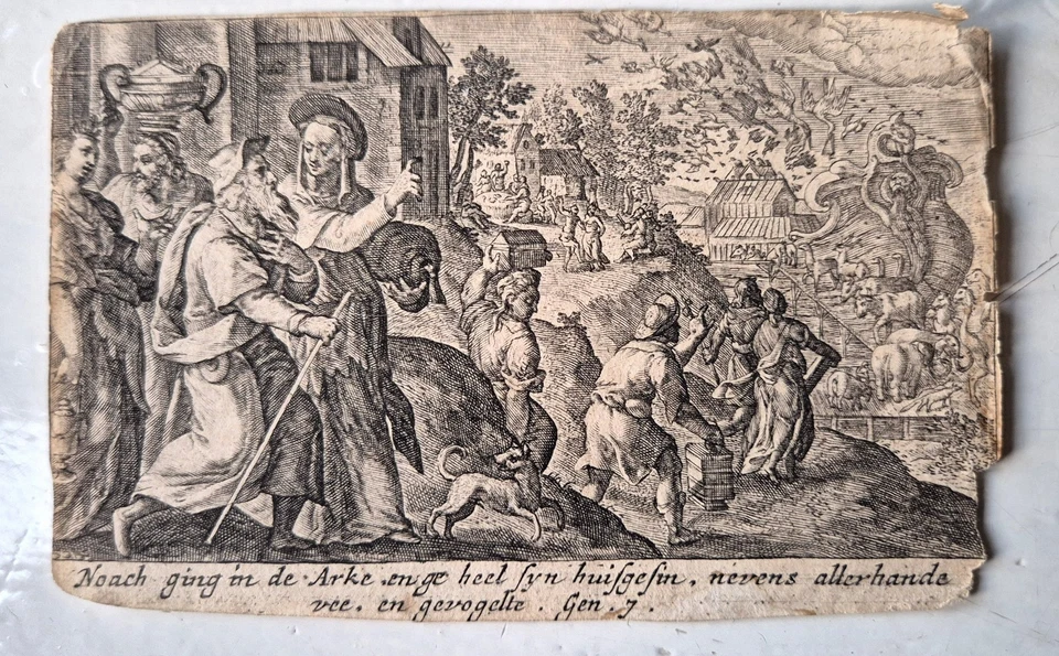 Crispijn van de Passe the Elder , 3 rare master prints from 1612 'Liber Genesis' - Image 3 of 4