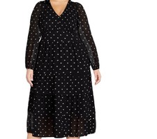 Time And Tru Womenβs Black & White Polka Dot Dress. Size 22